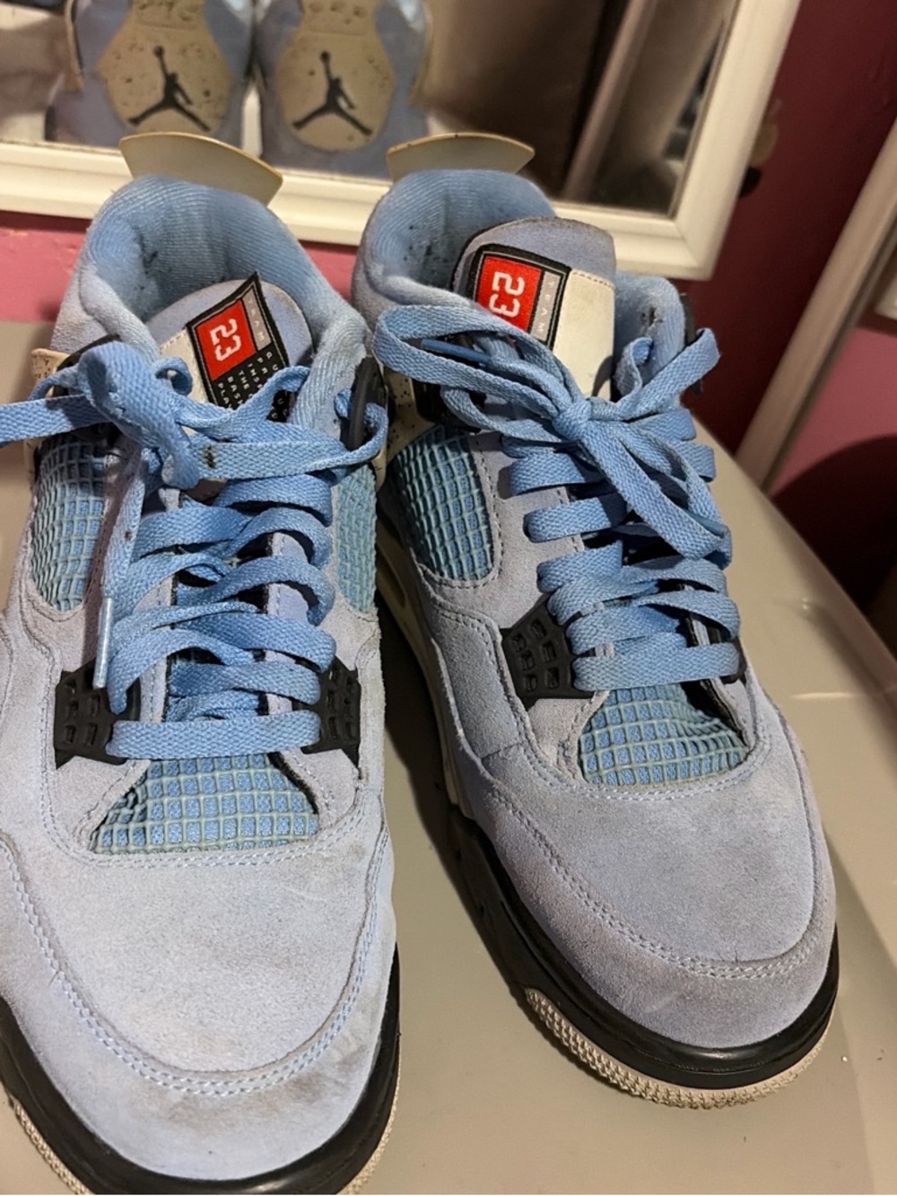 Jordan Men's Light Blue Suede Athletic Sneakers